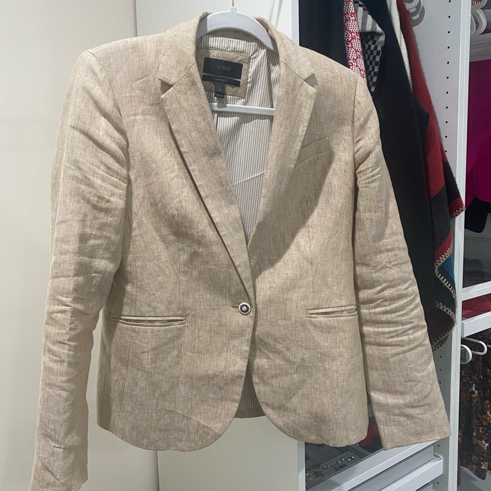 JCrew tan Linen Blazer Campbell size 6
